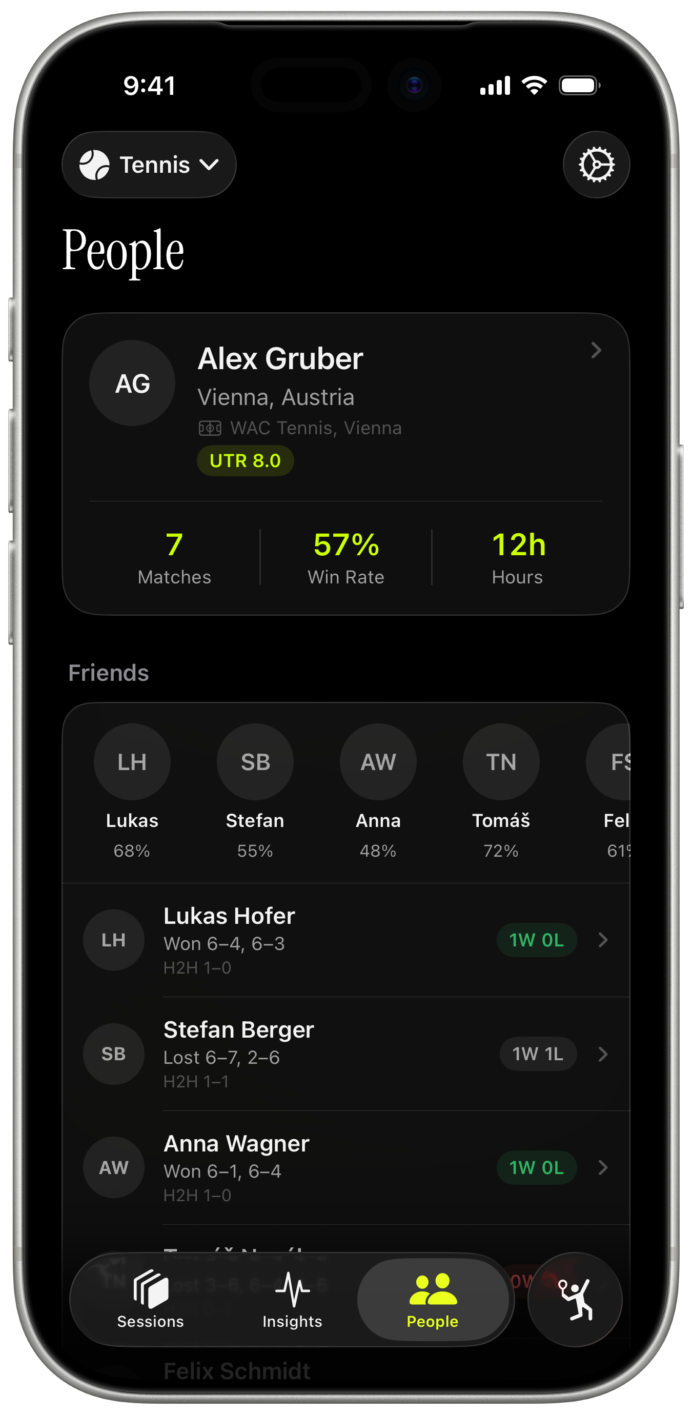 Friends and leaderboard view
